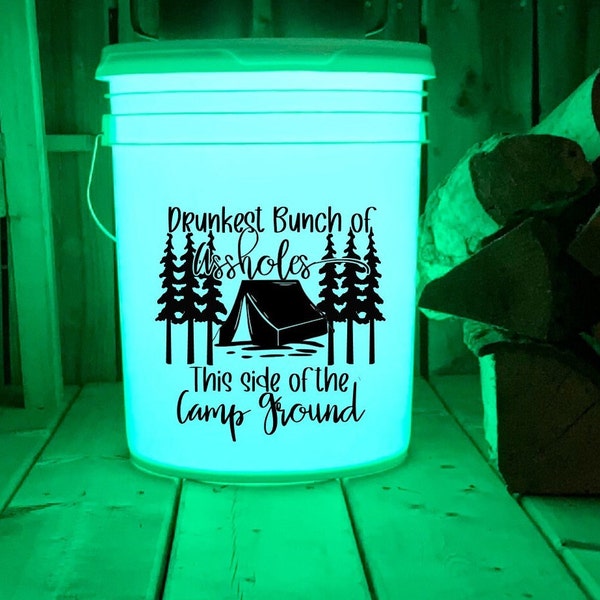 Camping bucket Decal. Camping bucket. Camper bucket. Premium vinyl. Diy camping bucket. Multiple sizes and multiple colors.