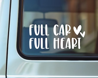 Full Heart Decal, Family Car Window Sticker
