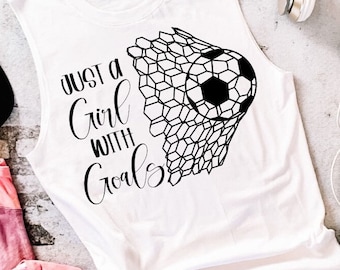 Girl Soccer Goals SVG: Cricut & Silhouette Cut File (Digital Download)