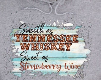 Tennessee Whiskey Strawberry Wine PNG: Marquee Letters, Grunge Wood (Digital Download)