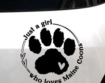 Just a Girl Who Loves Maine Coons Decal – Cat Lover Sticker