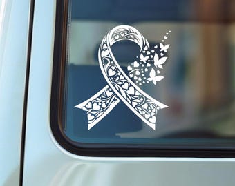 Breast Cancer Ribbon Vinyl Decal Car Window Cancer Awareness Sticker - Etsy