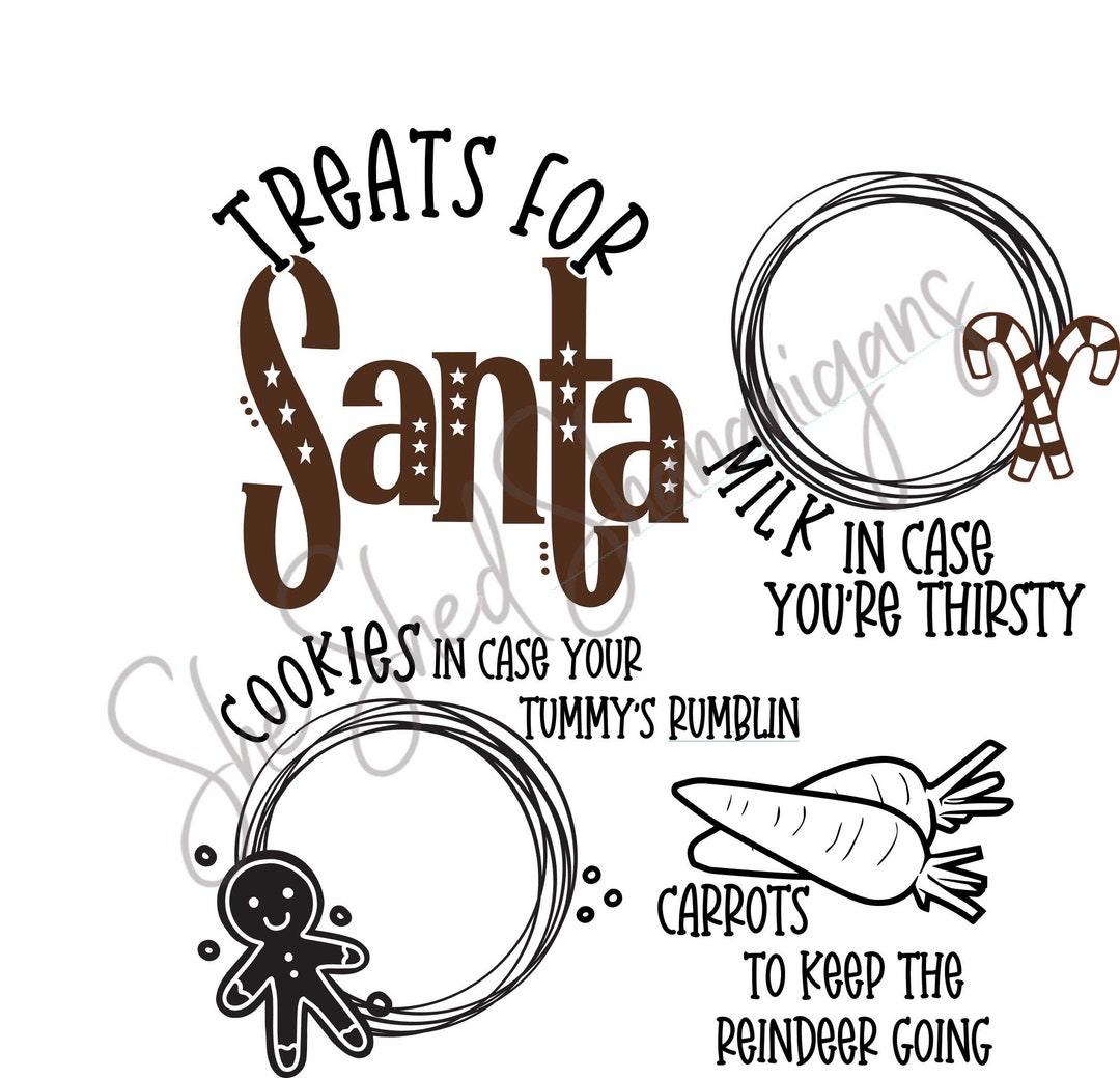 Treats for Santa Tray Design SVG Dxf PDF - Etsy