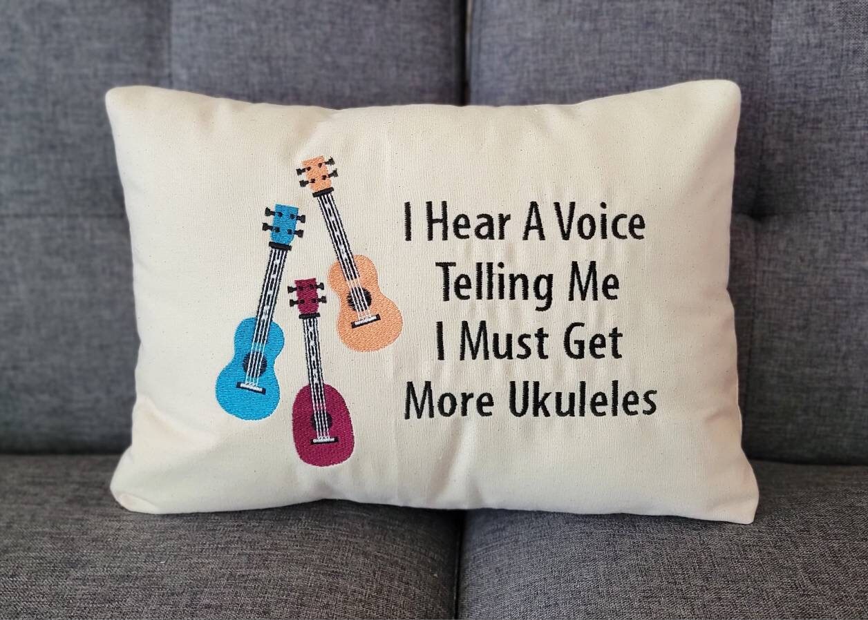 Ukulele Decor, Fun Pillow, Music Lover Gift, Decorative, Must Buy More