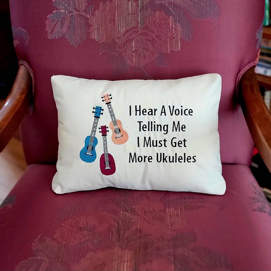 Ukulele Decor, Fun Pillow, Music Lover Gift, Decorative, Must Buy More