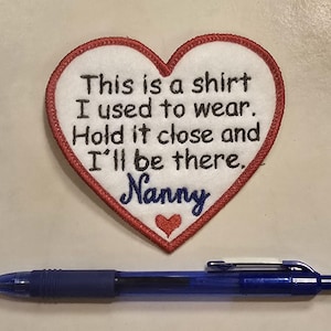Custom Heart Patch: Sew or Iron On Memory Bear, Pillow, Quilt