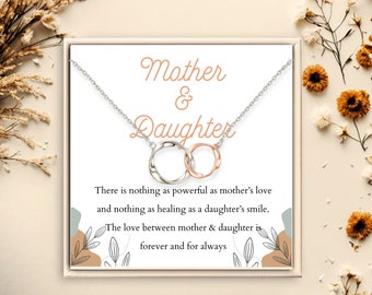 Mother & Daughter Forever Linked Necklace, Wedding Jewelry, Mom Necklace, Gift For Daughter From Mom, Mother's Day Gift, Mother Jewelry Gift