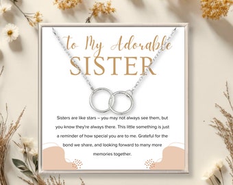 Soul Sister Circle Necklace, Interlocking Circle Necklace, Best Friend Necklace,  Bff Sisters Gifts, Dainty Infinity Necklace, Birthday Gift