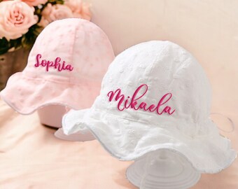 Personalized Bucket Hat for Baby, Custom Name Hat for Kids, Personalized Sun Hat, Baby Girls Gift, Summer Hat for Toddlers, Babies