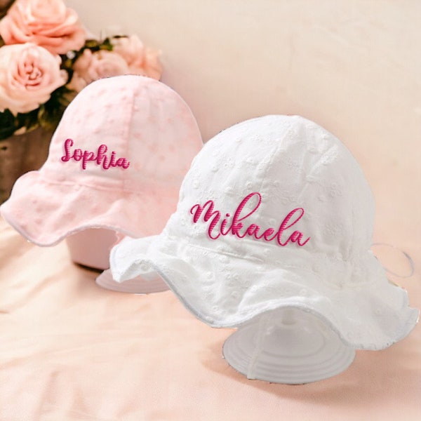 Personalized Bucket Hat for Baby, Custom Name Hat for Kids, Personalized Sun Hat, Baby Girls Gift, Summer Hat for Toddlers, Babies