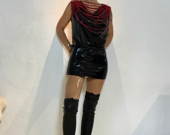 Latex Waterfall Mini Dress