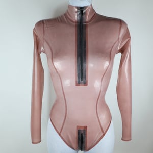 Latex body with long sleeves and stand-up collar image 9