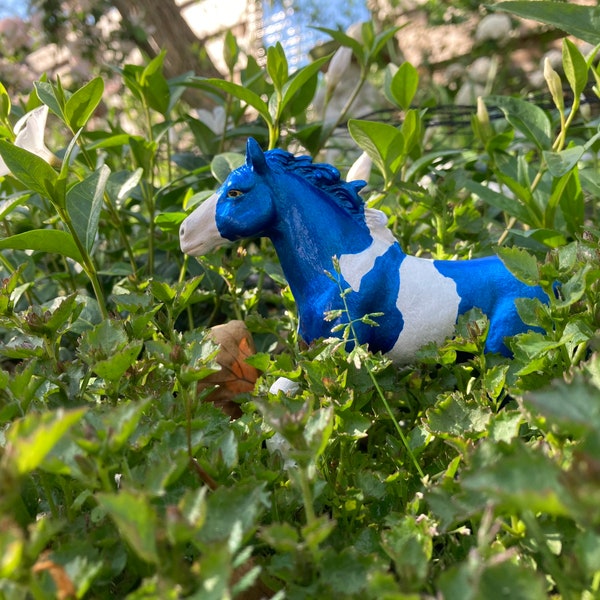 Schleich repeindre « Aiden » | modèle de cheval | OOAK personnalisé | métallisé | bleu