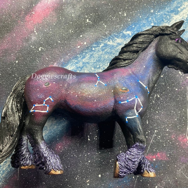 Repeindre de cheval schleich | personnalisé | Jument galaxie OOAK « Stardust »