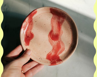Handmade Ceramic Side Plate / Table Centerpiece / Wedding Gifts / Warm Pink Tones / Handmade rustic tableware