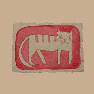 Stampa artistica ecologica, dipinto originale in formato A4, fatto a mano, carta riciclata, ritratto di animali, arte murale urbana, opera d'arte sostenibile, unica nel suo genere