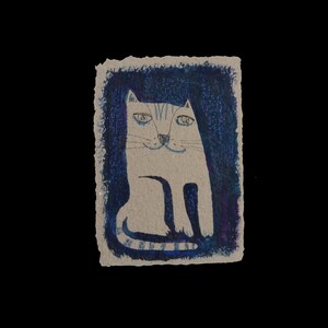 arte riciclata fatta a mano, ritratto di animale ecologico, dipinto di gatto urbano, arte murale di cane randagio, carta riciclata A4, regalo ecologico, arte urbana unica