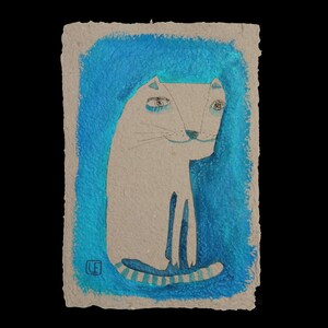Stampa artistica ecologica, dipinto originale in formato A4, fatto a mano, carta riciclata, ritratto di animali, arte murale urbana, opera d'arte sostenibile, unica nel suo genere
