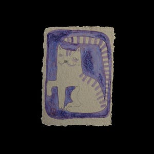 Opera d'arte sostenibile Stampa artistica ecologica Dipinto originale A4 Carta riciclata fatta a mano Ritratto di animale Arte murale urbana Unica nel suo genere