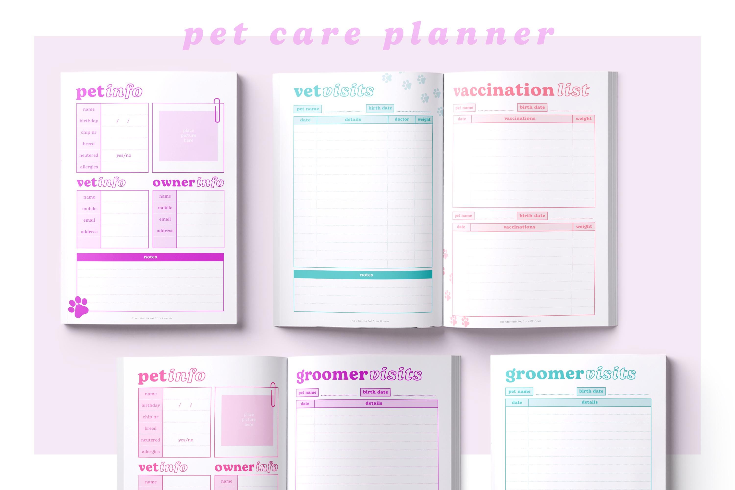 Pet Care Planner: Dog & Cat Health Tracker (printable PDF) - Etsy