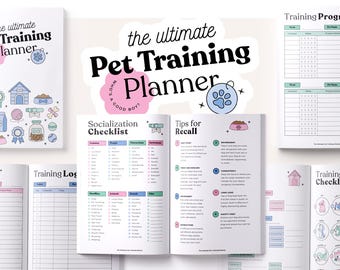 Planificateur de dressage d'animaux de compagnie à imprimer | Journal de dressage de chiens et de chiots