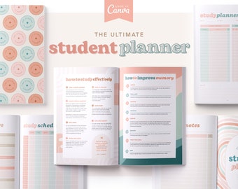 Agenda étudiant ultime : cahier d'exercices pour études universitaires (PDF imprimable et Canva)