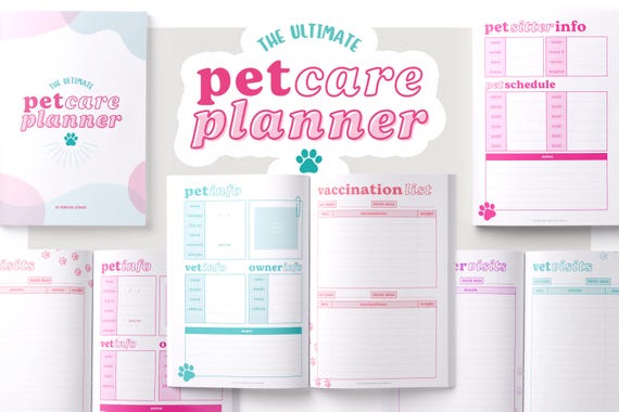 Pet Care Planner: Dog & Cat Health Tracker (Printable PDF)