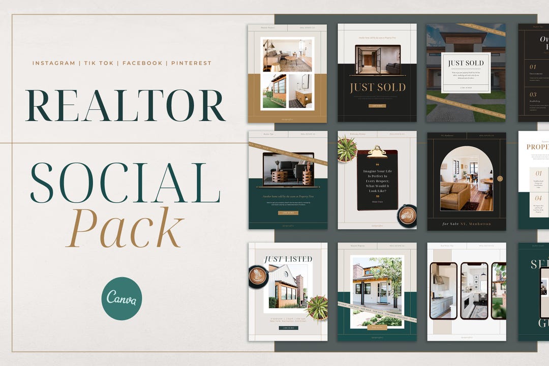 Real Estate Social Media Canva Templates | Realtor Instagram Posts ...