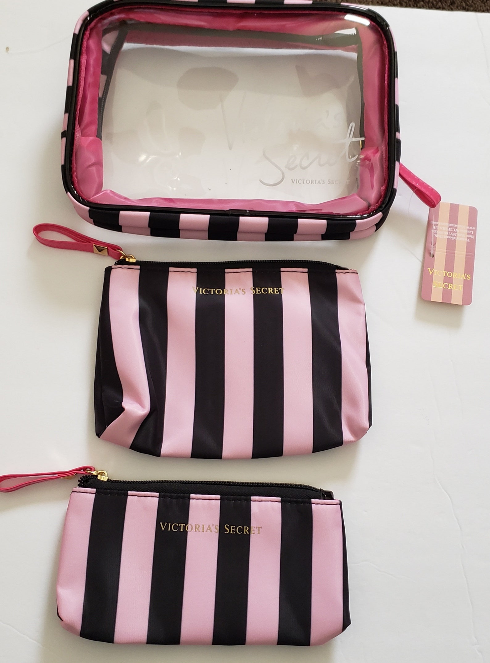 Victoria Secret Cosmetic Bags/3 Piece Transparent Waterproof Etsy