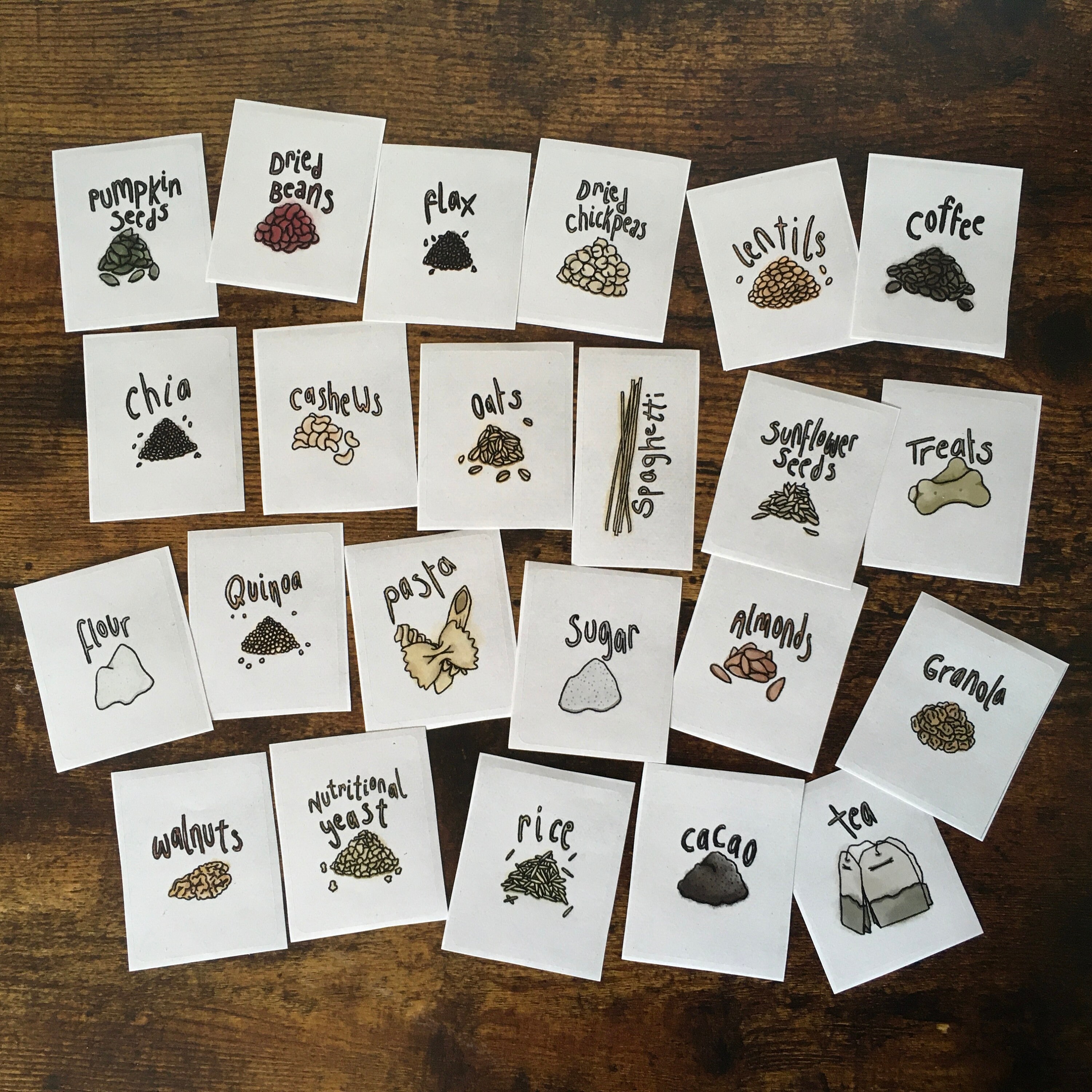 Pantry/kitchen cupboard labels. Recycled vegan friendly Etsy