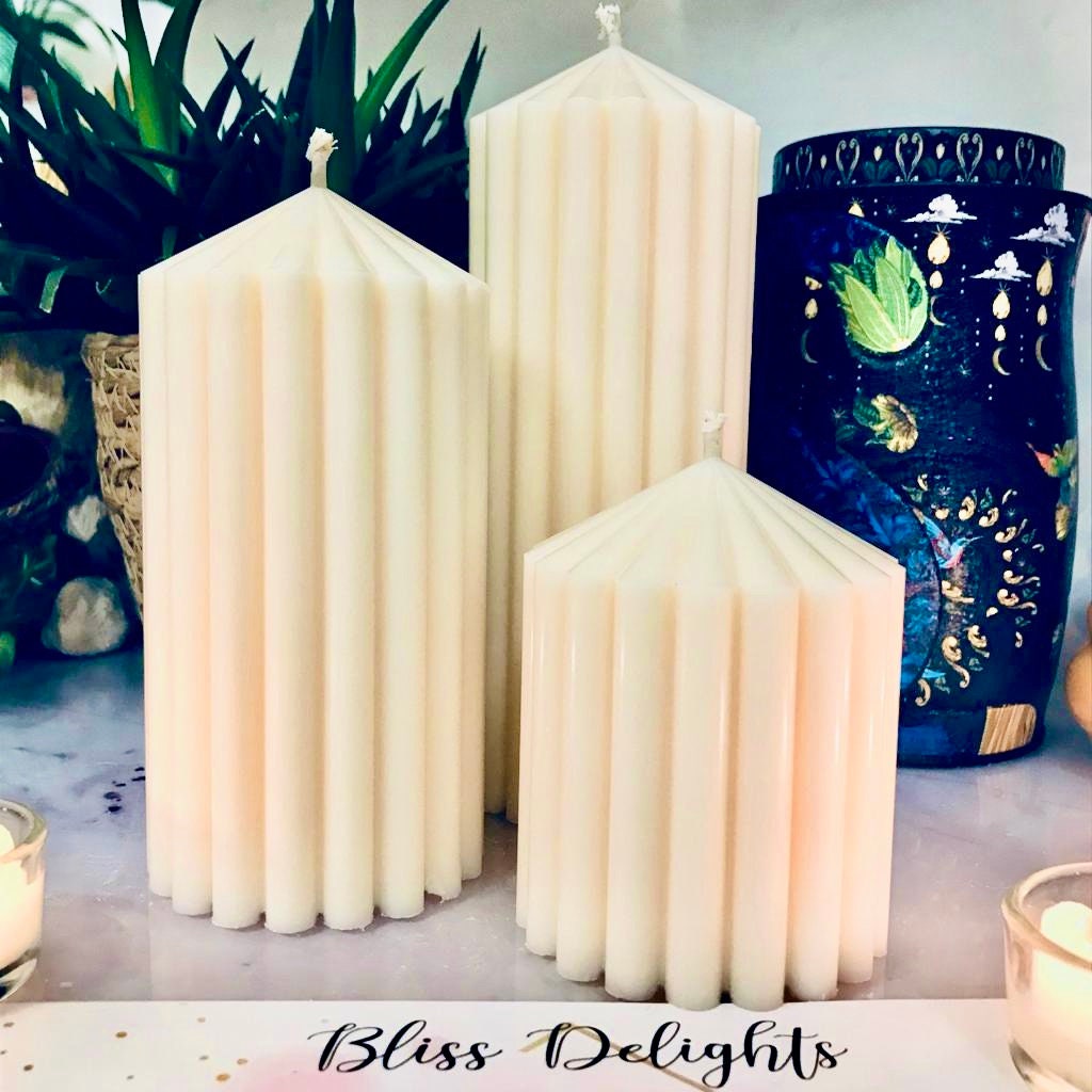 Organic Unscented Soy Pillar Candles Plastic Free Soy Wax Pillar Candles Cruelty Free Vegan