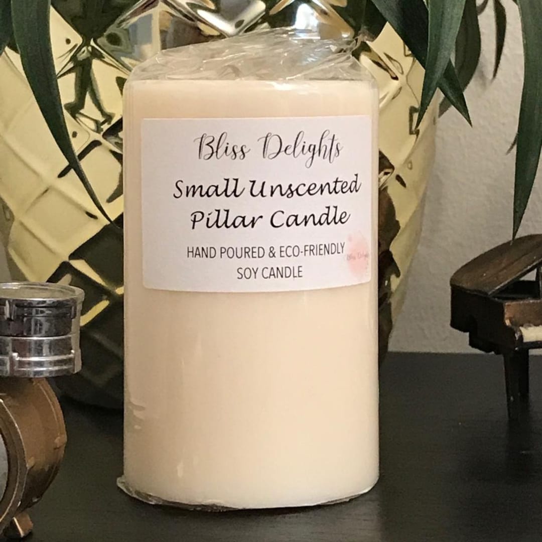Unscented Soy Pillar Candles Natural Soy Plastic Free Etsy