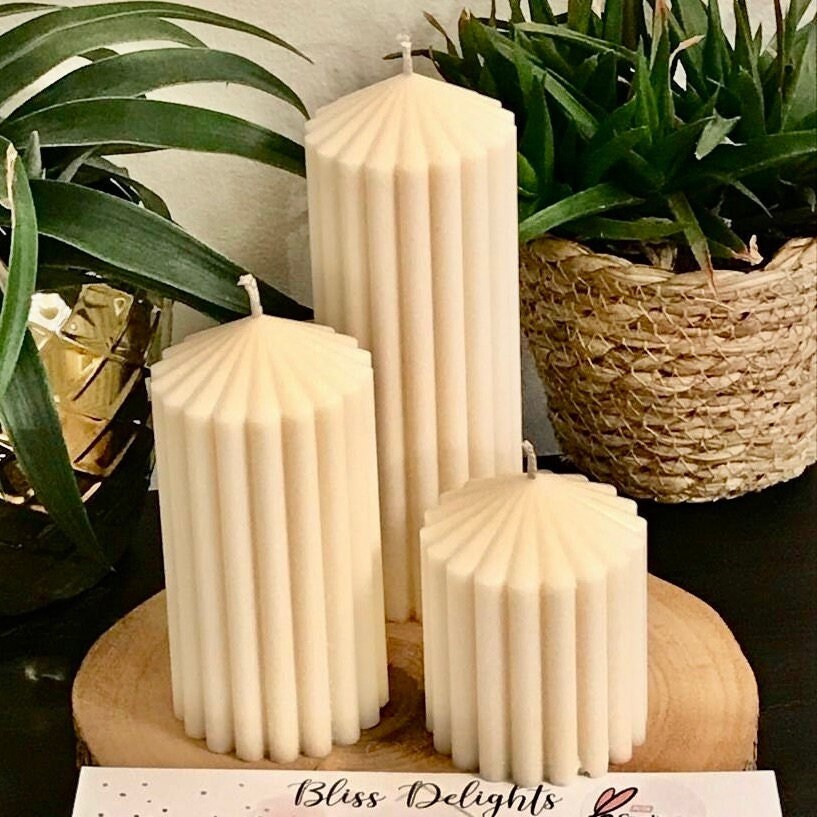 Organic Unscented Soy Pillar Candles Plastic Free Soy Wax Pillar