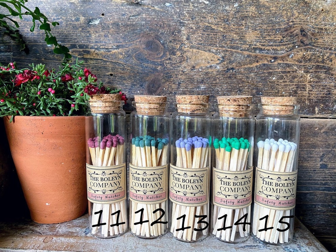 Safety Matches in Glass Jar Multiple Styles 30 x Etsy