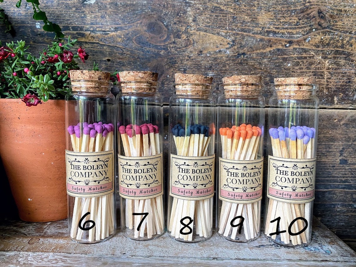 Safety Matches in Glass Jar Multiple Styles 30 x Etsy