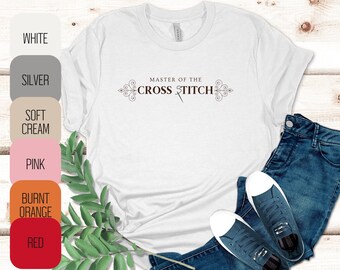 Kreuzstich Liebhaber T-Shirt, Elegantes Handarbeitsdesign