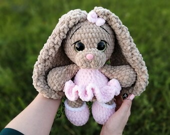 Original Rabbit big doll toy Bunny stuffed animal doll toy for baby kid Nursery Amigurumi baby Bunny toy doll shower birthday gift