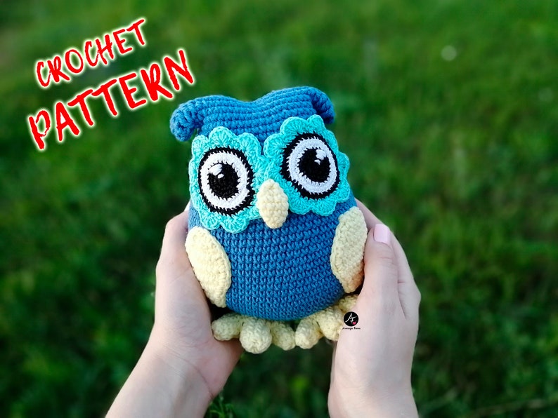 Crochet Pattern  Owl  PDF English Plush stuffed owl pattern  