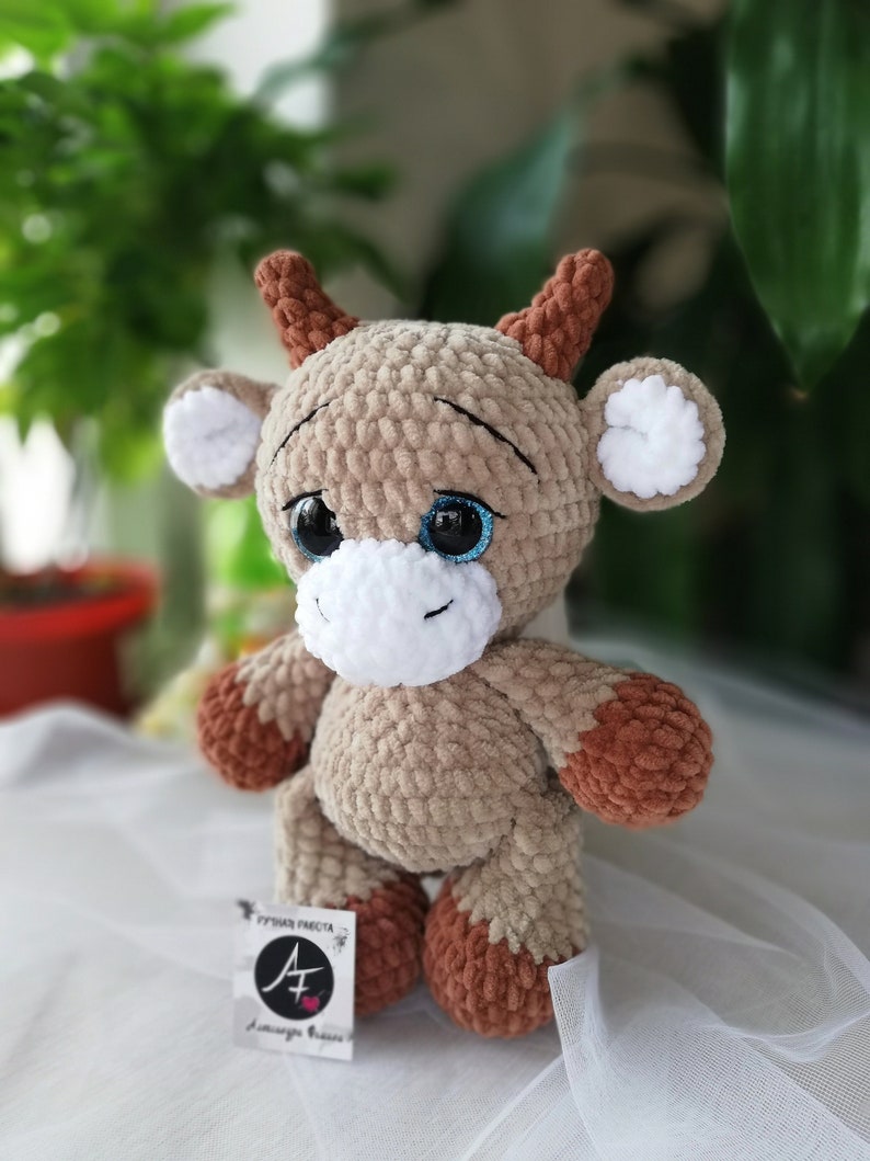 Stuffed animal Bull toy for kids crochet Calf plush animals | Etsy