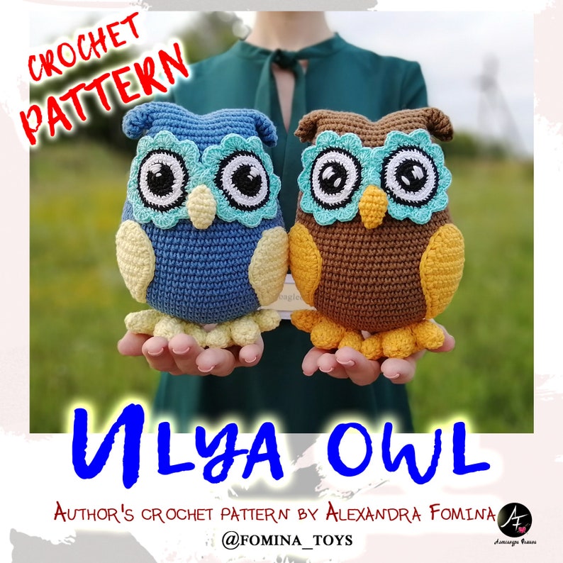 Crochet Pattern Owl PDF English Plush stuffed owl pattern Etsy