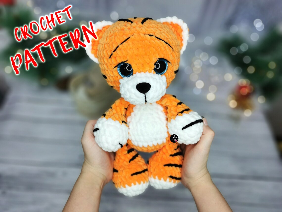 Crochet Pattern Tiger PDF English Plush stuffed tiger | Etsy
