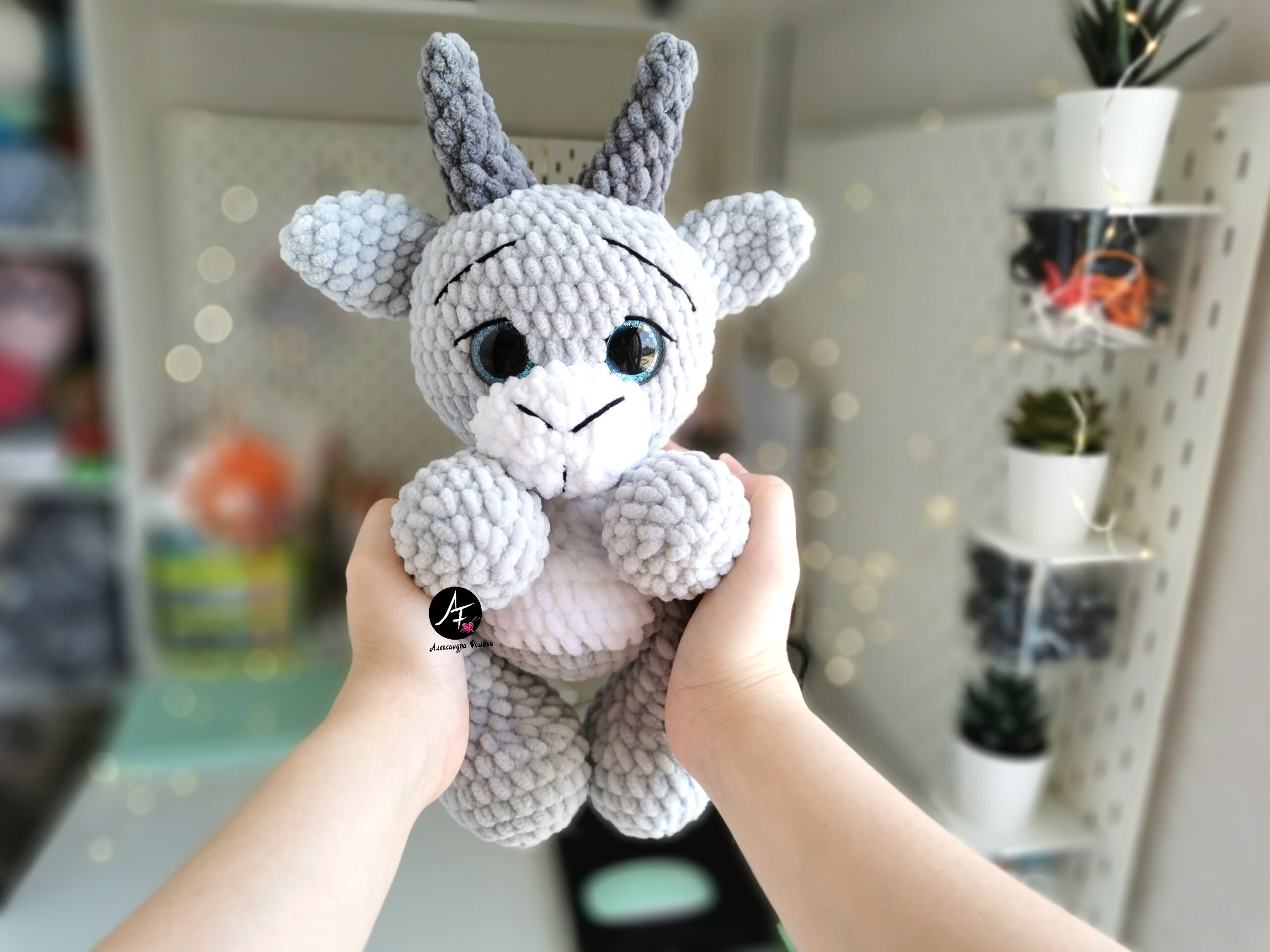 Stuffed animal Goat plush toy for baby Baby goat doll kawaii Etsy