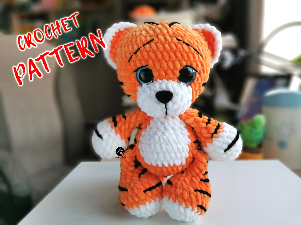 Crochet Pattern Tiger PDF English Plush stuffed tiger | Etsy