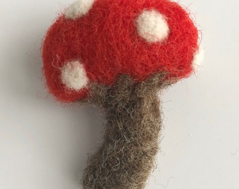 Needle Felted mushroom pin