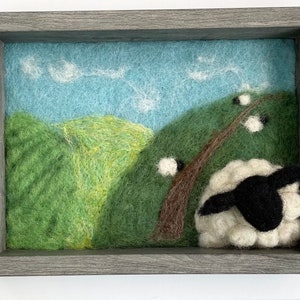 Irish Countryside Felted landscape Wall/shelf Art  “In Your Face”