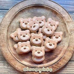 3 dozen Mini-sized Teddy Bear Cookies / Bear Mini Cookies / Mini Cookies / Bear Baby Shower Cookies / Teddy Bear Birthday Cookies