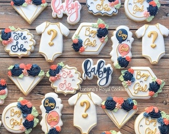 Eggspecting Cookies Bunny Gender Reveal Cookies Gender Etsy