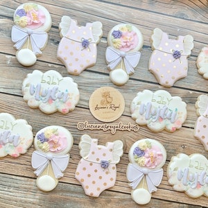 Baby In Bloom Cookies / Baby in Bloom Baby Shower Cookies / Baby Shower Cookies / Flower Cookies / Gender Reveal Cookies
