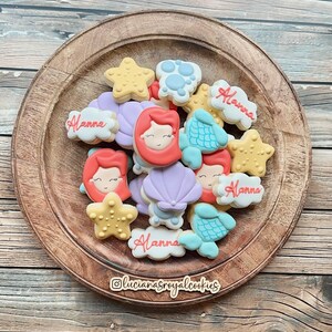 3 dozen Mermaid Mini Cookies / Under the Sea Birthday Mini Cookies / Sea, Beach, Starfish, Mermaid Birthday Mini Cookies / Mermaid Minis