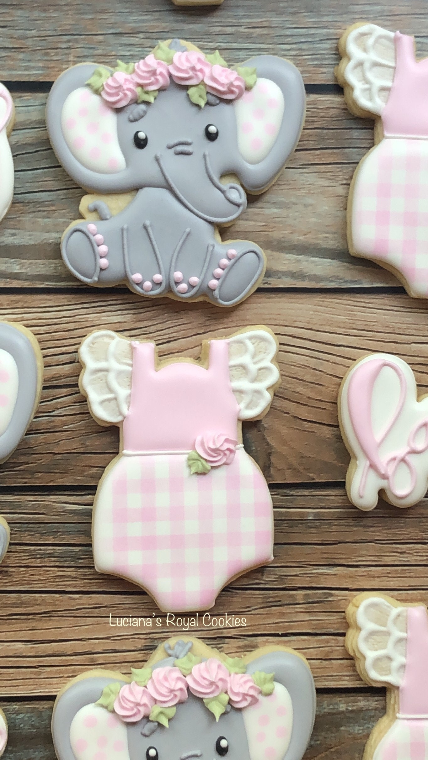 Baby Elephant Cookies / Baby Shower Cookies / Baby Girl Etsy